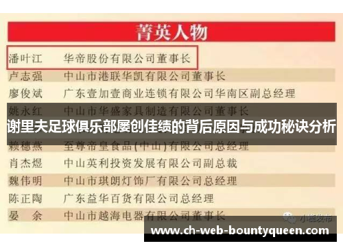 谢里夫足球俱乐部屡创佳绩的背后原因与成功秘诀分析